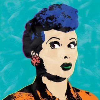 I Love Lucy Andy Warhol Style Pop Art Turquoise Canvas Wall Painting   Oil Paintings