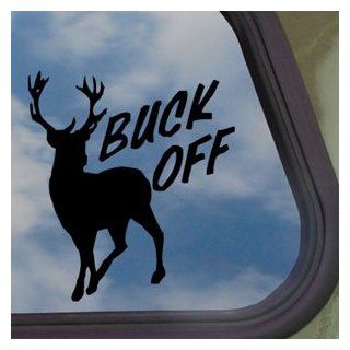 Funny Hunting BUCK OFF Black Decal Truck Window Sticker   Automotive Decals