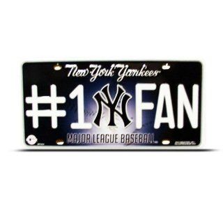 New York Yankees Blue Mlb Metal Sport License Plate Wall Sign Tag: Automotive