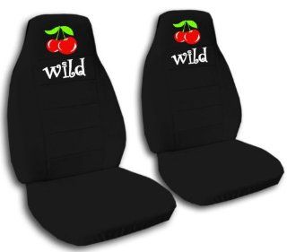 2 black "Wild Cherry" car seat covers for a 2008 Chevy Cobalt. Airbag friendly: Automotive