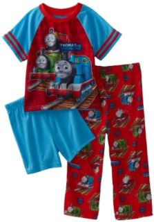 AME Sleepwear Boys 2 7 Thomas the Train Iconic Thomas 3 Piece Pajama Set, Multi, 4T: Clothing