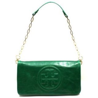 Tory Burch Malachite Leather Bombe Reva Clutch/ Shoulder Bag (Green) #90009600: Shoes