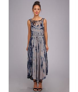 DKNY Jeans Tie Dye Macrame Maxi Dress Womens Dress (Beige)