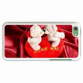 Tailor Apple 5C Holidays Valentines Day Holiday Bears Kiss Hearts Lettering Love Of Originality Gift White Cellphone Shell For Family: Cell Phones & Accessories