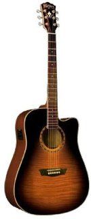 Washburn WD10 Series WD10FCE SB Acoustic Electric Guitar: Musical Instruments