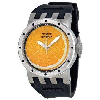 Invicta DNA Recycled Art Orange Dial Stainless Steel Black Rubber Ladies Watch 10439: Invicta: Watches
