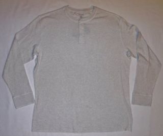 SONOMA life + style Men's Thermal Henley   Big & Tall (3XB, Ice Heather) at  Mens Clothing store