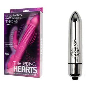 Throbbing Hearts Sensual Stimulator   Pink and High Intensity Bullet Vibrator Combo Health & Personal Care