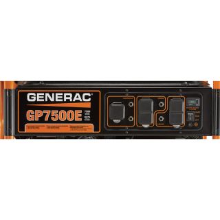 Generac GP7500E Portable Generator — 9375 Surge Watts, 7500 Rated Watts, Electric Start, Model# 5943  Portable Generators