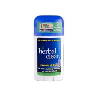 Herbal Clear Mountain Air Fresh 24 Hour Natural Body Deodorant   1.8 oz Herbal Clear Mountain Air F: Health & Personal Care