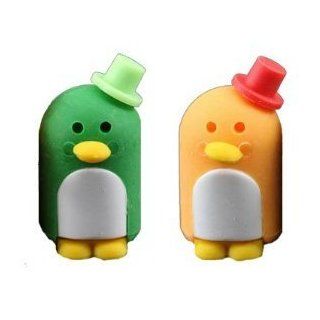 Japanese Eraser Mr and Mrs Penguin (Green and Orange) Toys & Games