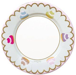 Paper Plates Party Supplies Wedding Birthday Dessert Plates or Salad Plates Decorative Colored Round 8" Macaroons Health & Personal Care