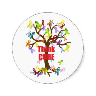 Think CURE (2).png Round Stickers