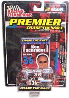 Racing Champions   NASCAR   Premier: Chase the Race   Ken Schrader   Snickers #36   Chrome Chase Car Replica w/Custom Car Cover, Collector Card and Display Stand: Toys & Games