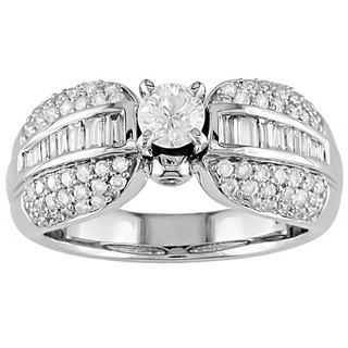 Miadora 14k White Gold 1ct TDW Diamond Ring (G H, I1) Miadora Engagement Rings