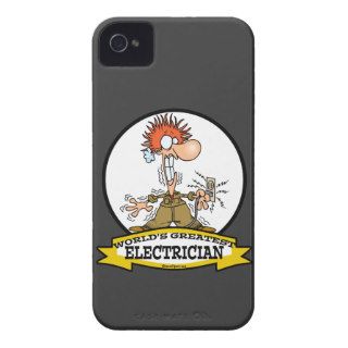 WORLDS GREATEST ELECTRICIAN MEN CARTOON iPhone 4 CASE