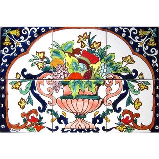 Art Fruit Basket 6 tile Ceramic Backsplash Mosaic Arts Exotiques Decorative Tiles
