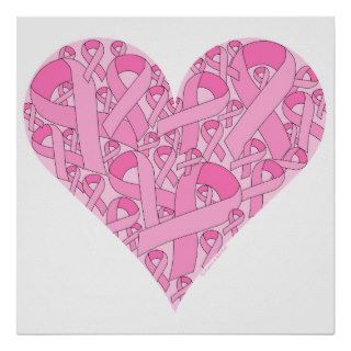 Pink Ribbon Heart Poster