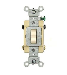 Leviton CS420 2T 20 Amp, 120/277 Volt, Toggle 4 Way AC Quiet Switch, Commercial Grade, Grounding, Light Almond   Wall Light Switches  