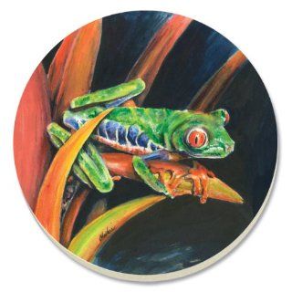 CounterArt Costa Rican Frog Absorbent Coasters, Set of 4: Kitchen & Dining
