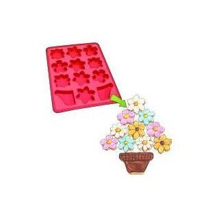 Roshco "Create and Celebrate" Flower Basket Pull Apart Cupcake Silicone Baking Pan: Kitchen & Dining