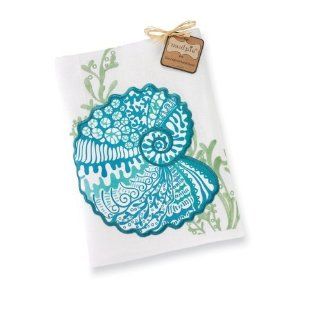 Mud Pie Gifts  105140 Shell Applique Linen Hand Towel  