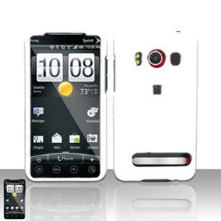 HTC Evo 4G Case Nice White Hard Cover Protector (Sprint) with Free Car Charger + Gift Box By Tech Accessories: Cell Phones & Accessories