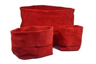 suede storage bag: red by little black duck