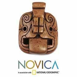 Hand carved Cedar Wood 'Jaguar Mystery' Mask (El Salvador) Novica Masks