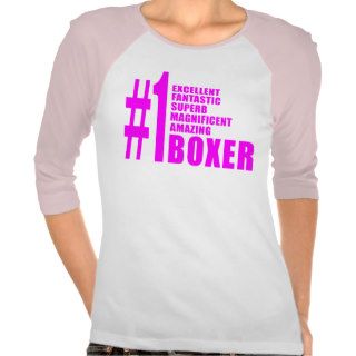 Girls Boxing Boxers : Pink Number One Boxer Tshirt
