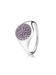 Pandora Pave silver ring with fancy purple cubic zirconia Silver
