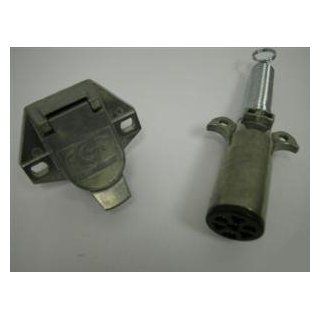 6 Way Trailer Receptacle and Plug with Spring Guard: Automotive