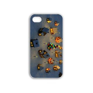 Make Iphone 4/4S Holidays Series christmas night in the village holiday Black Case of Hard Cellphone Shell For Men: Cell Phones & Accessories
