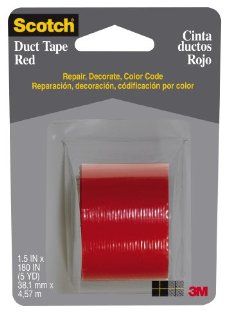 Scotch 1005 RED CD Durable Waterproof Duct Tape, 5 Yards, Red: Home Improvement