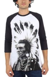 Rook   Mens Chief Eagle One 3/4 Raglan in White/Black, Size: Medium, Color: White/Black at  Mens Clothing store