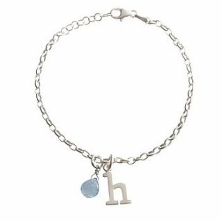silver initial charm bracelet by lily charmed