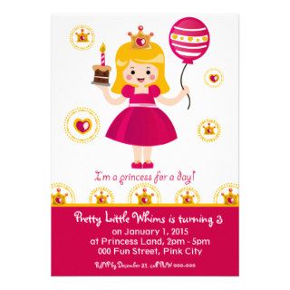 Blonde Princess Birthday Invitation Card