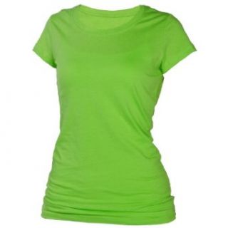 Neon Lime Green Perfect Fit Tee Shirt T Shirt at  Womens Clothing store