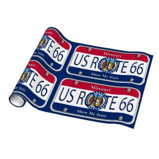 US ROUTE 66 MISSOURI Vanity Plate Gift Wrapping Paper