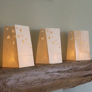 set of five paper butterfly candle lanterns by all things brighton beautiful