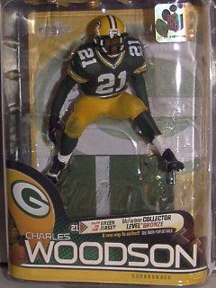 2010 MCFARLANE NFL SERIES 25 CHARLES WOODSON GREENBAY PACKERS #21 GREEN JERSEY VARIANT COLLECTOR LEVEL BRONZE CHASE NUMBER #1891/3000 FOOTBALL FIGURE: Toys & Games
