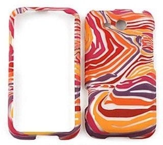 HTC FreeStyle Red/Orange/Purple Zebra Print Hard Case/Cover/Faceplate/Snap On/Housing/Protector: Cell Phones & Accessories