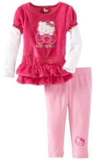 Hello Kitty Baby girls Infant Big Bow Tunic Legging Set, Fuchsia Purple, 12 Months: Infant And Toddler Pants Clothing Sets: Clothing