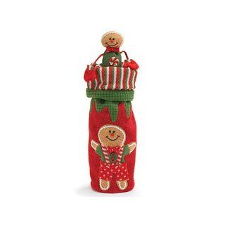 Gingerbread Design Christmas Wine Bottle Bag Adorable Gift: Kitchen & Dining
