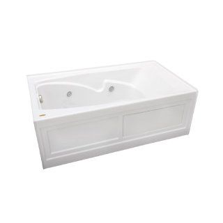 Jacuzzi H526959WH Cetra Acrylic 60 Inch by 32 Inch by 20 1/2 Inch Whirlpool Bath with Integral Skirt, White Finish   Drop In Bathtubs  