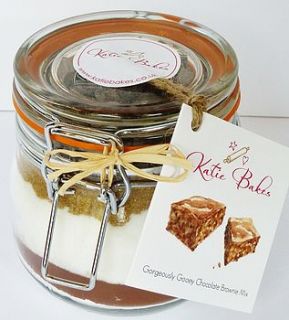 gorgeously gooey chocolate brownie mix jar by katie bakes