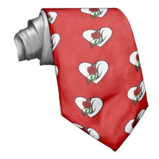 Red Rose Tattoo Neck Ties