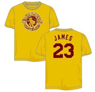 Lebron James Cleveland Cavaliers Yellow Retro Throwback Jersey Name and Number T shirt S : Athletic Jerseys : Sports & Outdoors