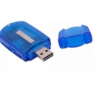 Fast shipping + free tracking number,Multi / All in one USB 2.0 Multifunction Memory Card Reader,Read Directly SD/TF/MS/M2 card  Blue: Computers & Accessories