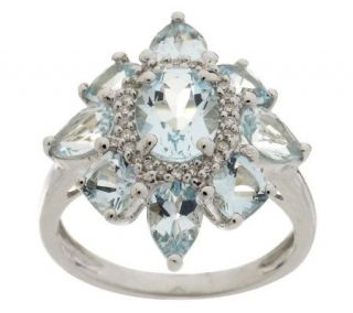 Sterling 3.00 ct tw Aquamarine & Diamond Accent Ring —